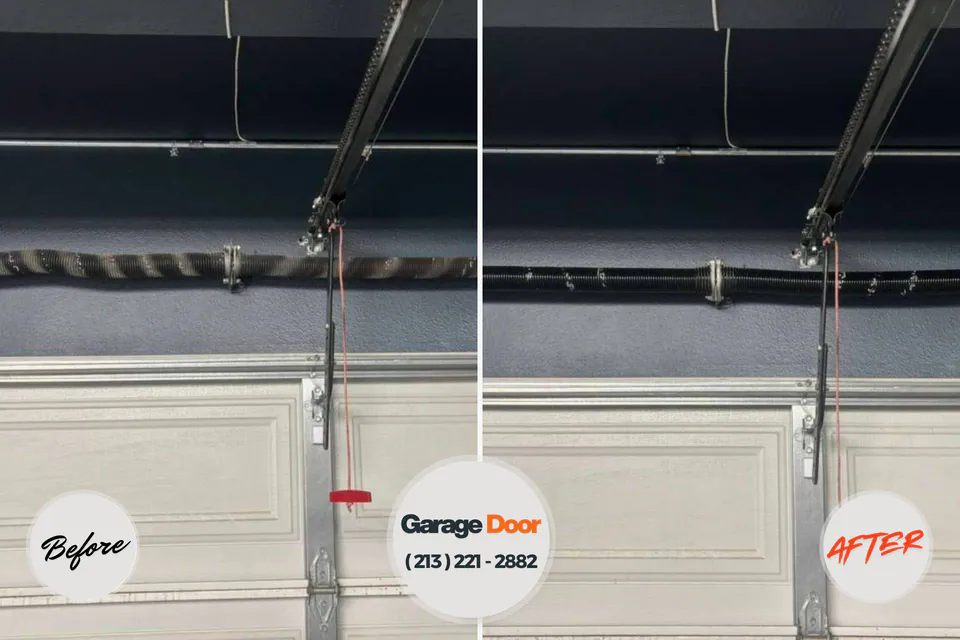 Before and after: garage door repair Camp Hill, PA